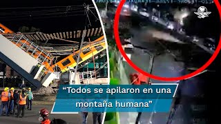 Difunden nuevas imágenes del colapso de la Línea 12 del Metro [upl. by Lonyer]