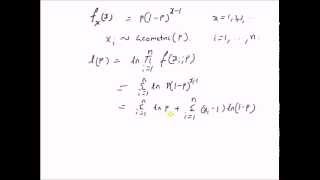 Maximum Likelihood estimation Geometric distribution [upl. by Kraska]