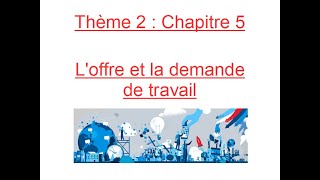 ECONOMIE  Chapitre 5  Loffre et la demande de travail [upl. by Jocelin710]