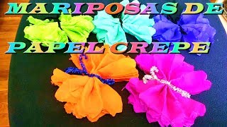 MARIPOSAS PEQUEÑAS DE PAPEL CREPE manualidades en 5 minutos [upl. by Elaweda385]