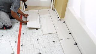 How To Install QuicTile quotEASY DIY Porcelain Tilesquot  DIY CREATORS [upl. by Eahsan]