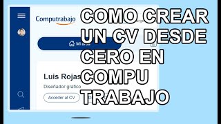 COMO CREAR UN CV EN COMPUTRABAJO [upl. by Utter]