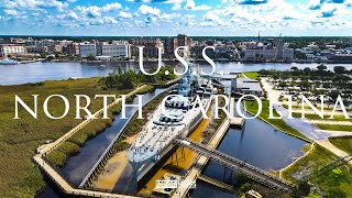 USS North Carolina Battleship in Downtown Wilmington  Explore in 4K [upl. by Namya]