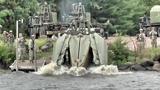 Army Engineers Build Floating Bridge – MultiRole Bridge Company [upl. by Patnode60]