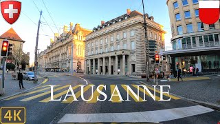 Driving Lausanne Switzerland 🇨🇭  4K Evening City Drive [upl. by Immas]