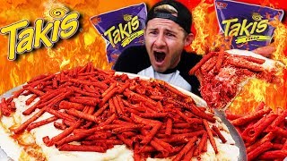 THE TREMENDOUS TAKIS PIZZA CHALLENGE 12000 CALORIES [upl. by Clabo]