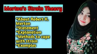 Crime Deviance SocialStrain Mertons Strain Theory [upl. by Oberstone]