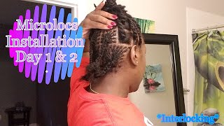 DIY Microlocs  Installation Day 1 and 2  Loc Journey  Interlocks [upl. by Adikam]