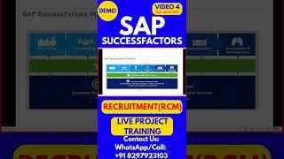 SAP SuccessFactors RCM Training Step by Step Online Tutorial Class 4 2025sapsuccessfactorstraining [upl. by Emilie]