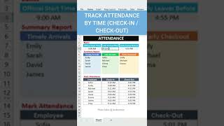 Excel Attendance Tracker with CheckInOut Time  Easy Tutorial [upl. by End]