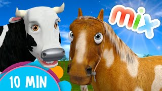 Cows and Horses Songs Mix  Kids Songs amp Nursery Rhymes [upl. by Nerty]