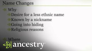 How to Handle Name Changes in Your Family Tree  Ancestry [upl. by Yllaw891]