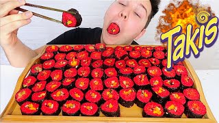 100 Fire Takis Sushi Challenge • MUKBANG [upl. by Alexia]