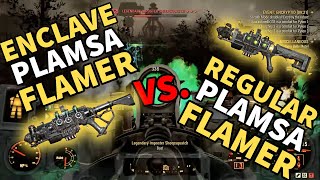 Legendary ENCLAVE PLASMA FLAMER vs The REGULAR PLASMA FLAMER Which Plasma Flamer is Better FO76 [upl. by Redienhcs]