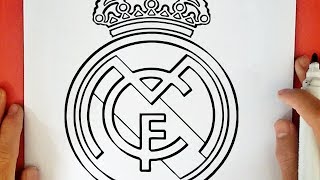 HOW TO DRAW THE REAL MADRID LOGO [upl. by Arhsub]