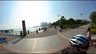 Unicycle October ride along Shenzhen Bay China theta30 Gotway MCM4 [upl. by Fahland]