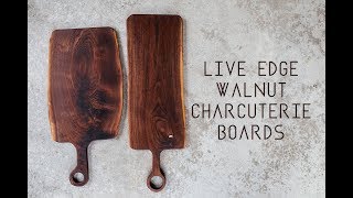 Live Edge Walnut CharcuterieServing Boards  Woodworking  DIY [upl. by Ynnohj320]