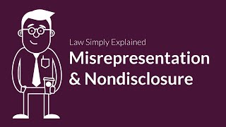 Misrepresentation and Nondisclosure  Contracts  Defenses amp Excuses [upl. by Avot]