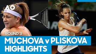 Karolina Muchova vs Karolina Pliskova Match Highlights 3R  Australian Open 2021 [upl. by Llertrac]