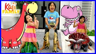 Ryans Dinosaur Race and more fun activities with Kaji Family [upl. by Monda890]