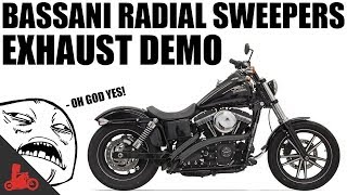 Bassani Radial Sweepers Exhaust Demo  HarleyDavidson [upl. by Nanreik]