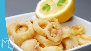 CALAMARES A LA ANDALUZA Y A LA ROMANA  Cómo limpiar calamares [upl. by Aisatsan278]