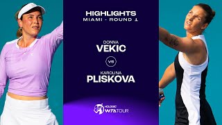 Donna Vekic vs Karolina Pliskova  2024 Miami Round 1  WTA Match Highlights [upl. by Yong]