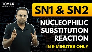 Nucleophilic substitution reaction  SN1 amp SN2 Class 12 Haloalkane and Haloarenes [upl. by Rogozen]