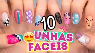 10 UNHAS DECORADAS MUITO FÁCEIS PARA INICIANTES 2  Jana Taffarel [upl. by Utimer191]