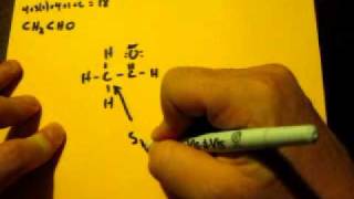 Lewis Dot Structure of CH3CHO ethanal [upl. by Kcirredal490]