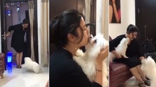 Actress Charmi Kaur Playing With Her Pets  Charmi Love Towards Her Pets [upl. by Eener724]