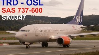 SAS Scandinavian Airlines  B736  Trondheim  Oslo Gardermoen  FULL FLIGHT [upl. by Henn414]