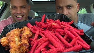 Hot Takis amp KFCs® Nashville Hot Chicken Ghetto Challenge hodgetwins [upl. by Dosia950]