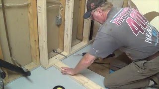 DIY Basement Bathroom Part 1  Shower Stall Frame amp Drain [upl. by Koal]