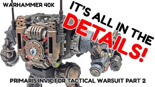 Warhammer 40K Invictor Tactical Warsuit Part 2  Painting Details [upl. by Neladgam]