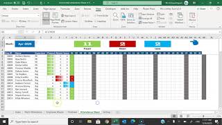 Automated Attendance Sheet in Excel [upl. by Atiuqrehs]