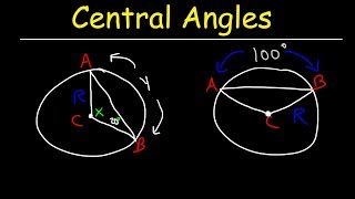 Central Angles Circle Arcs Angle Measurement Major Arcs vs Minor Arcs Chords  Geometry [upl. by Kirt236]