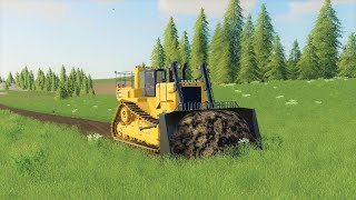 Using a dozer to create a new field and knock down trees  Back in my day 9  Farming simulator 19 [upl. by Manvil]