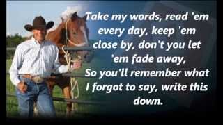 George Strait Write This Down with Lyrics [upl. by Pulchi628]