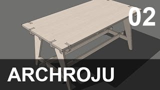 SketchUp  Modelowanie stołu  Tutorial 02 [upl. by Collie167]