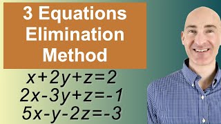 Solving Systems of 3 Equations Elimination [upl. by Tay]