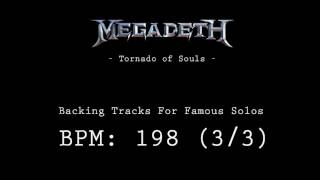 Megadeth  Tornado of Souls Solo Backing Track  198 BPM 33 [upl. by Eurd]