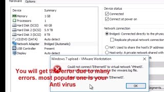 Tutorial How to fix vmware bridging doesnt work error vmnet 0 [upl. by Rakia]