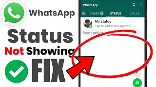 HOW TO FIX WhatsApp Status Not Showing Problem Solved  WhatsApp Status Not Showing for All Contacts [upl. by Nolrev]