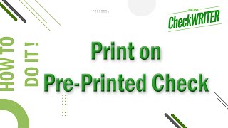 How to Print Payment Details on Pre Printed Checks [upl. by Aititil]