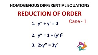 Reduction of Order  case 1  Homogenous Differential Equations  ODE  Part 5  KTU S2 Mathematics [upl. by Zeiler]