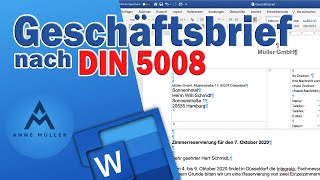 Geschäftsbrief nach DIN 5008 032020 in Microsoft Word [upl. by Cahn]