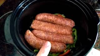 Super Simple Crock Pot Italian Sausage  Large Family Cooking [upl. by Cicenia]