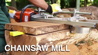 Chainsaw MILL  How to Slab a Log  Simple Cheap Portable [upl. by Ritch]