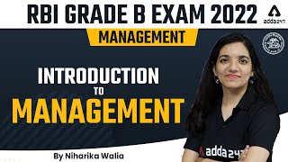 RBI GRADE B  Management  Introduction to Management  By Niharika [upl. by Violetta]